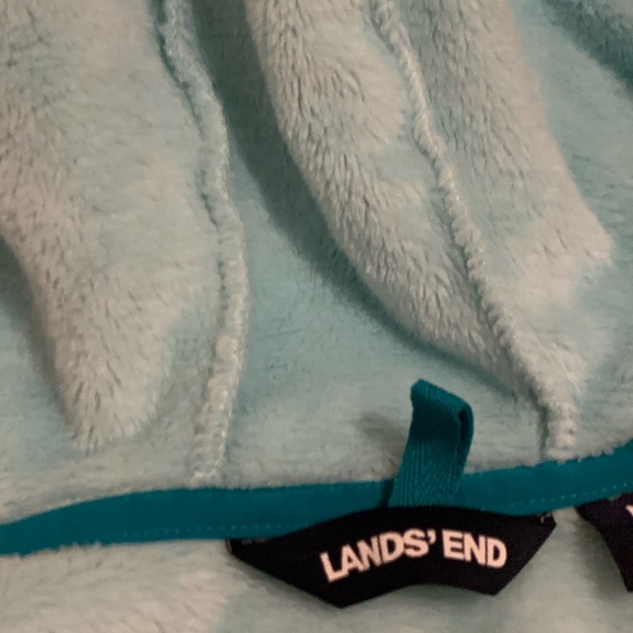 “Girls Softest Fleece Hoodie” by Lands’ End Blue - Picture 3 of 7